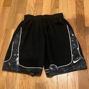 Kids Nike Black Athletic Shorts with White Trim XS